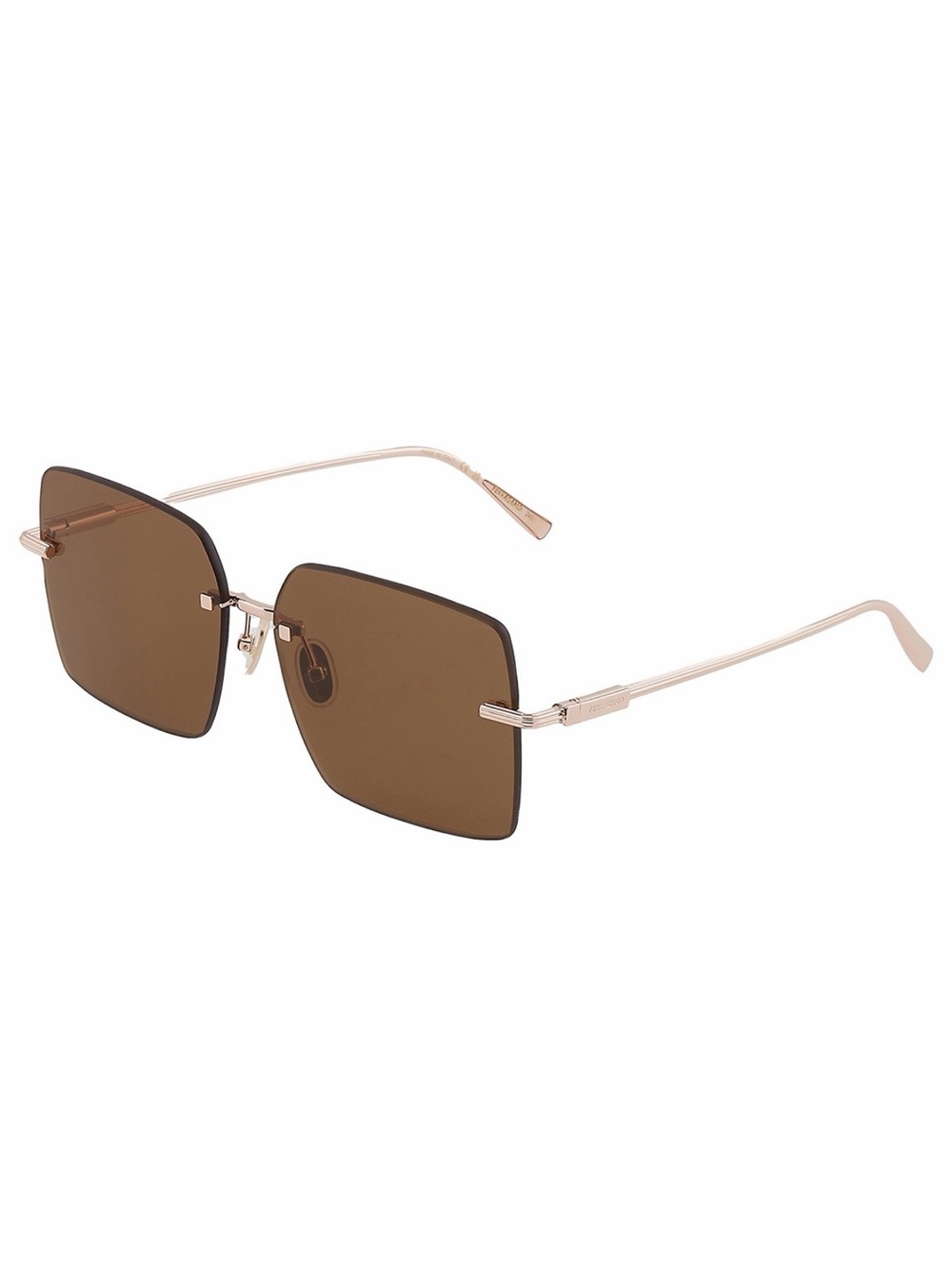 New Salvatore Ferragamo SF311S 745 Rimless Square Brown Women Sunglasses
